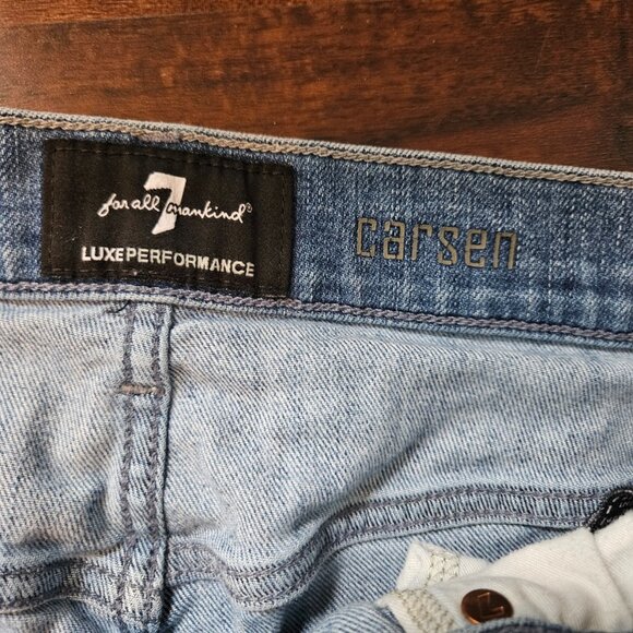 7 For All Mankind Luxe Performance Jeans Mens 30x32 Faded Stretch Slim Fit USA - Picture 3 of 9